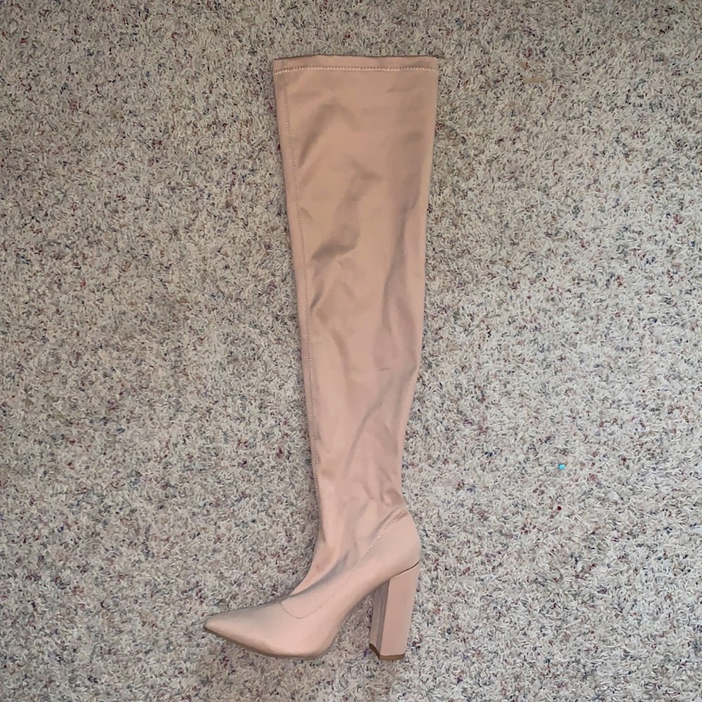 Beige thigh high boots woman size 9